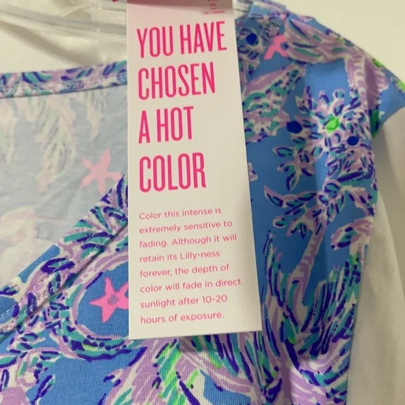 Top - Lilly Pulitzer - Amara Top - Medium Blue Peri The Turtle Package LPBOX2-14 - Picture 5 of 8